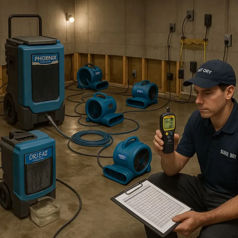 Structural Drying and Dehumidification process in Winnsboro, SC